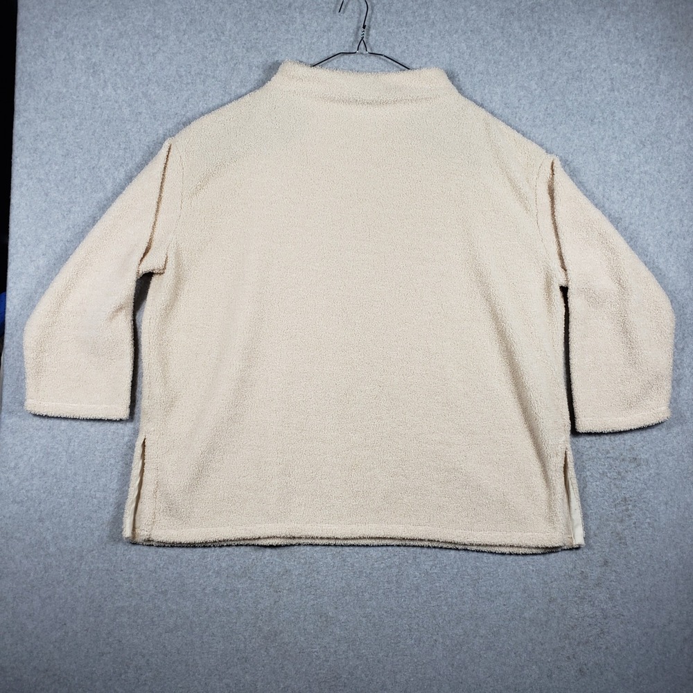 Ava & Viv‎ 3X Plus Cream Fleece Pullover Sweater Mock Neck Cozy Loungewear